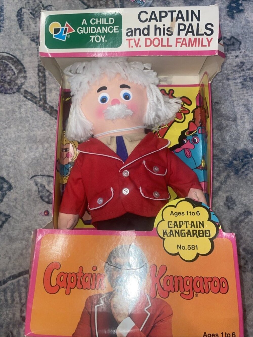 Vintage Captain Kangaroo Plush Doll – No. 581 by Child Guidance –In Original Box